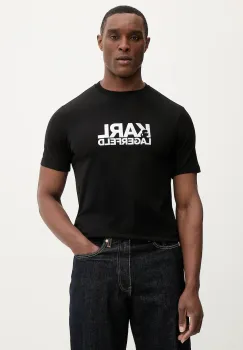 Karl Lagerfeld tricou din bumbac culoarea negru, cu imprimeu, 561235.755780 imagine