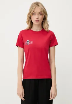 Karl Lagerfeld tricou din bumbac culoarea rosu, A3W17085 imagine