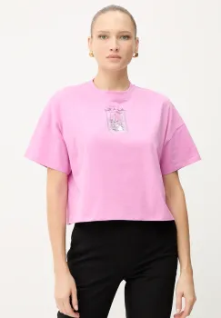 Karl Lagerfeld tricou din bumbac culoarea roz, A4W17086 imagine