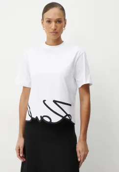 Karl Lagerfeld tricou din bumbac femei, culoarea alb, A1W17013 imagine