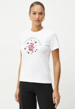 Karl Lagerfeld tricou din bumbac femei, culoarea alb, A1W17090 imagine