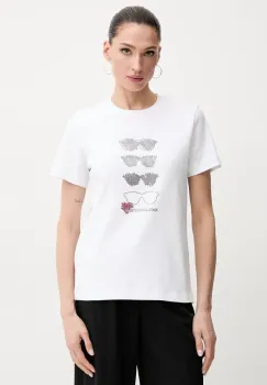 Karl Lagerfeld tricou din bumbac femei, culoarea alb, A2W17103 imagine