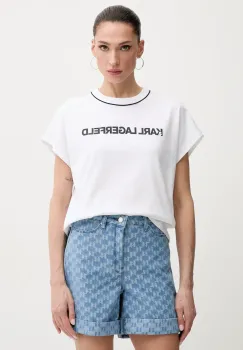 Karl Lagerfeld tricou din bumbac femei, culoarea alb, A2W17109 imagine