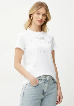 Karl Lagerfeld tricou din bumbac femei, culoarea alb, A2W17120 imagine