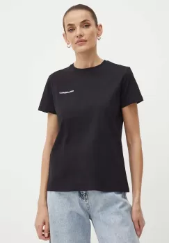 Karl Lagerfeld tricou din bumbac femei, culoarea negru, 245W1714 imagine