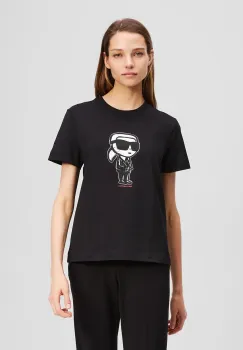 Karl Lagerfeld tricou din bumbac femei, culoarea negru, A1W17126 imagine