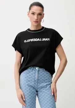 Karl Lagerfeld tricou din bumbac femei, culoarea negru, A2W17109 imagine