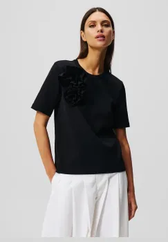 Karl Lagerfeld tricou din bumbac femei, culoarea negru, A2W17110 imagine