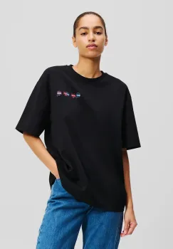 Karl Lagerfeld tricou din bumbac femei, culoarea negru, A2W17113 imagine