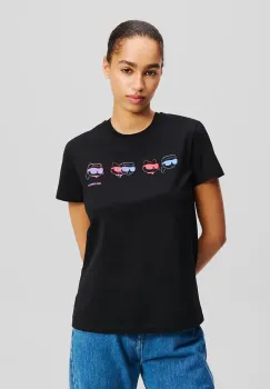 Karl Lagerfeld tricou din bumbac femei, culoarea negru, A2W17114 imagine