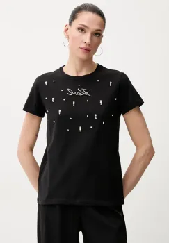 Karl Lagerfeld tricou din bumbac femei, culoarea negru, A2W17120 imagine