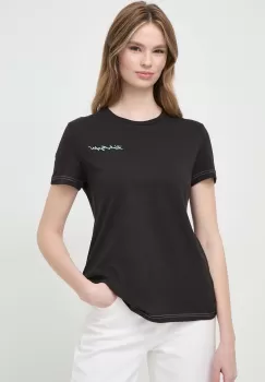 Karl Lagerfeld tricou din bumbac femei, culoarea negru imagine