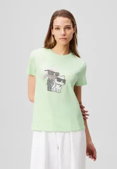 Karl Lagerfeld tricou din bumbac femei, culoarea verde, A1W17131 imagine