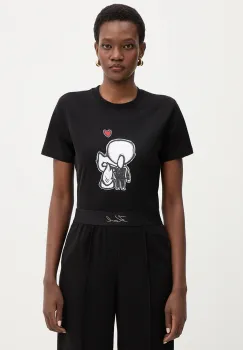 Karl Lagerfeld tricou din bumbac IKON culoarea negru, B1W17038 imagine