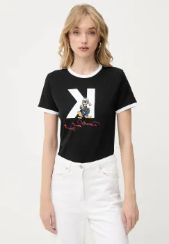 Karl Lagerfeld tricou din bumbac KL X DISNEY culoarea negru, A3W17089 imagine