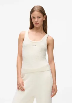 Karl Lagerfeld tricou fara maneci culoarea alb, A4W44004 imagine