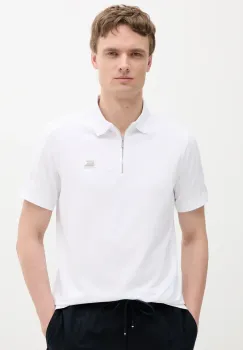 Karl Lagerfeld tricou polo barbati, culoarea alb, cu imprimeu, 552221.745020 imagine