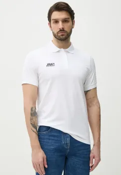 Karl Lagerfeld tricou polo barbati, culoarea alb, cu imprimeu, 552235.745088 imagine