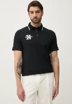 Karl Lagerfeld tricou polo barbati, culoarea negru, cu imprimeu, 552221.745015 imagine