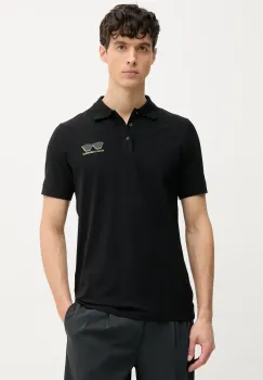 Karl Lagerfeld tricou polo barbati, culoarea negru, cu imprimeu, 552235.745400 imagine