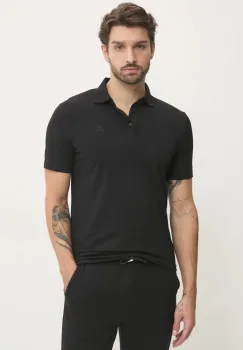 Karl Lagerfeld tricou polo barbati, culoarea negru, neted, 500221.745750 imagine