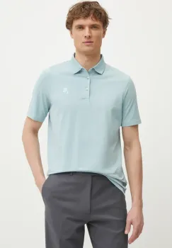 Karl Lagerfeld tricou polo barbati, culoarea turcoaz, neted, 551221.745750 imagine