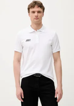 Karl Lagerfeld tricou polo culoarea alb, cu imprimeu, 553235.745088 imagine