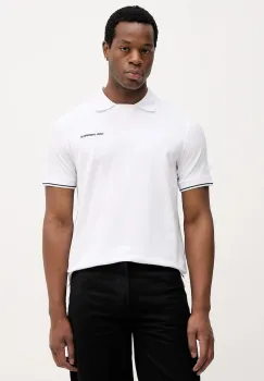 Karl Lagerfeld tricou polo culoarea alb, uni, 561235.745023 imagine
