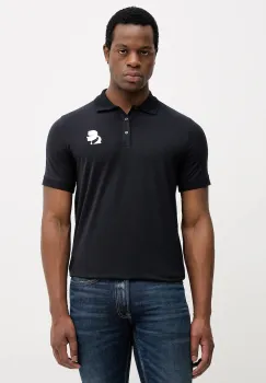 Karl Lagerfeld tricou polo culoarea bleumarin, cu imprimeu, 554235.745401 imagine