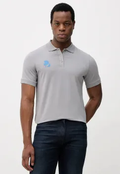 Karl Lagerfeld tricou polo culoarea gri, cu imprimeu, 554235.745401 imagine
