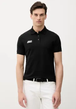Karl Lagerfeld tricou polo culoarea negru, cu imprimeu, 553235.745088 imagine