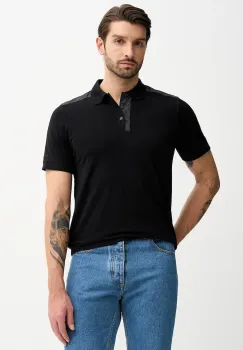 Karl Lagerfeld tricou polo culoarea negru, uni, 561221.745018 imagine