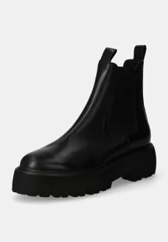 Kennel & Schmenger ghete chelsea de piele Suri femei, culoarea negru, cu platforma, 41-37800 imagine