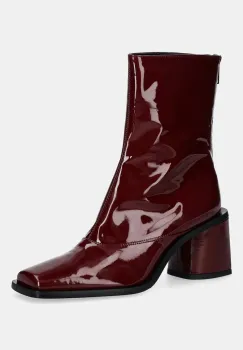 Kenzo cizme de piele Kimi Ankle Boots culoarea bordo, cu toc drept, FF62BT120L69.22 imagine