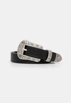Kenzo curea de piele 20 mm Western Belt femei, culoarea negru, FE68CE042L25.99 imagine