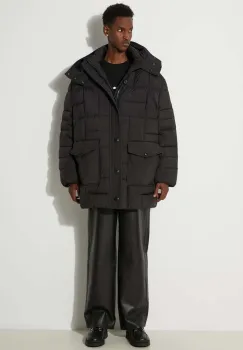 Kenzo geaca de puf Weave Mid-Length Winter barbati, culoarea negru, de iarna, FE65OU3129NL.99 imagine