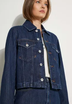 Kenzo geaca din denim Trucker Jacket Stripped femei, de tranzitie, FE62DV2456F2.DD imagine