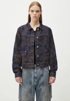 Kenzo geaca jeans culoarea albastru marin, de tranzitie, FF55DV3096V1.DM imagine