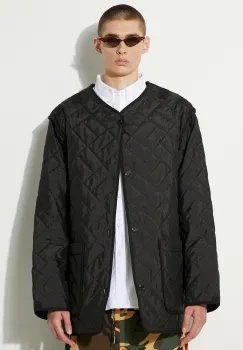 Kenzo geaca Weave Liner barbati, culoarea negru, de tranzitie, oversize, FE65OU3089DW.99 imagine