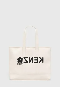 Kenzo geanta de bumbac Utility Large Tote Bag culoarea bej, FE68SA911F36.03 imagine