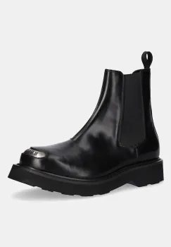 Kenzo ghete chelsea de piele Smile Lace Up Boots culoarea negru, FF65BT112L52.99 imagine