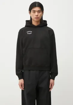 Kenzo hanorac de bumbac barbati, culoarea negru, cu gluga, uni, FF55SW2724MC.99J imagine