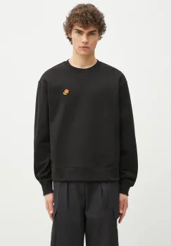 Kenzo hanorac de bumbac barbati, culoarea negru, uni, FF55SW2654MF.99J imagine