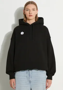 Kenzo hanorac de bumbac Boke Flower 2.0 femei, culoarea negru, cu gluga, cu imprimeu, FE62SW1494MB.99J imagine