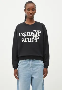 Kenzo hanorac de bumbac by Verdy Regular Sweatshirt femei, culoarea negru, cu imprimeu, FE52SW1274MF.99 imagine