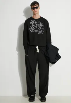 Kenzo hanorac de bumbac Constellation Emb Classic barbati, culoarea negru, cu imprimeu, FE65SW2284MG.99J imagine