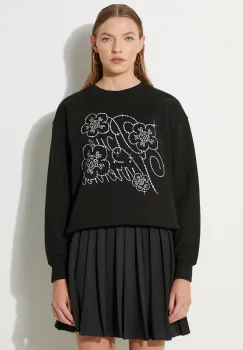 Kenzo hanorac de bumbac Constellation Emb Classic femei, culoarea negru, cu imprimeu, FE62SW1654MF.99J imagine