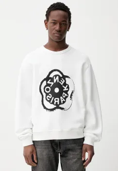 Kenzo hanorac de bumbac culoarea alb, cu imprimeu, FG55SW5094MJ imagine