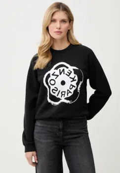 Kenzo hanorac de bumbac culoarea negru, cu imprimeu, FG52SW2054MJ imagine