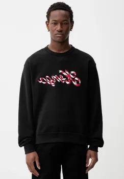 Kenzo hanorac de bumbac culoarea negru, cu imprimeu, FG55SW2024MJ imagine